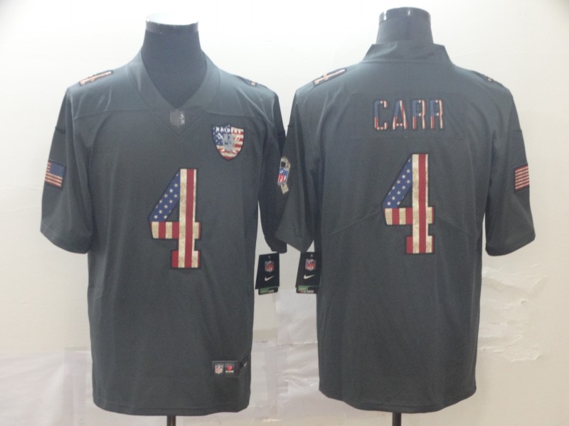 Men's Las Vegas Raiders Derek Carr #4 Black Team Jersey